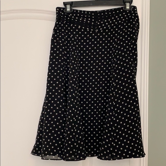 Nine West Black and White Polka Dot Flowy Skirt - Picture 4 of 7